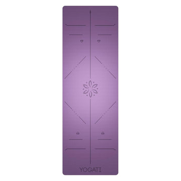 Tapis de yoga d'exercice grand 183x61cm en tpe antidérapant pliable pour exercice fitness gymnastique avec repères d’alignement